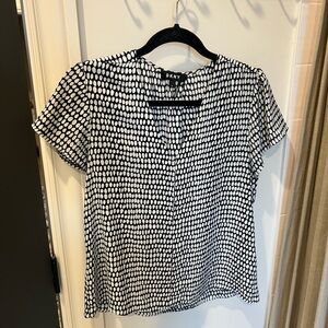DKNY Navy and White Women's Top